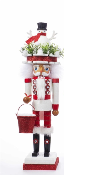 Kurt Adler HA0412 - Nussknacker - Hut mit Schneemann, Größe 46 cm